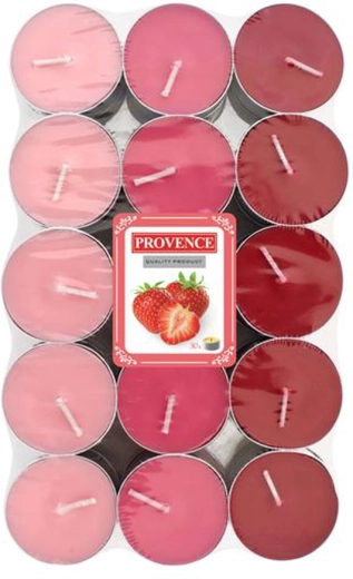 Lumânări tip pastilă PROVENCE, aromă de căpșună, 30 buc.