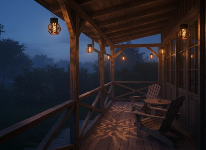 Modelaje luminoase decorative pe terasă și în grădină