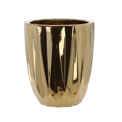 Ghiveci ceramic pentru plante 30 × 30 × 36 cm – auriu