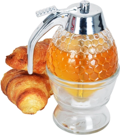 Design elegant din sticlă cu suport