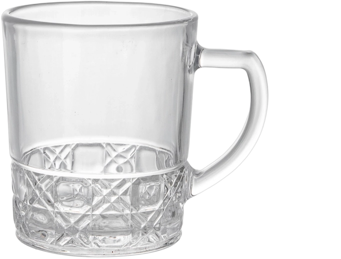 Set de 6 pahare striate cu toartă 240 ml