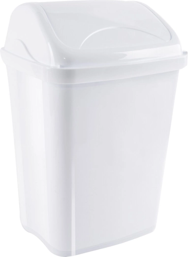 Coș de gunoi Vittario cu capac basculant 26 l, alb