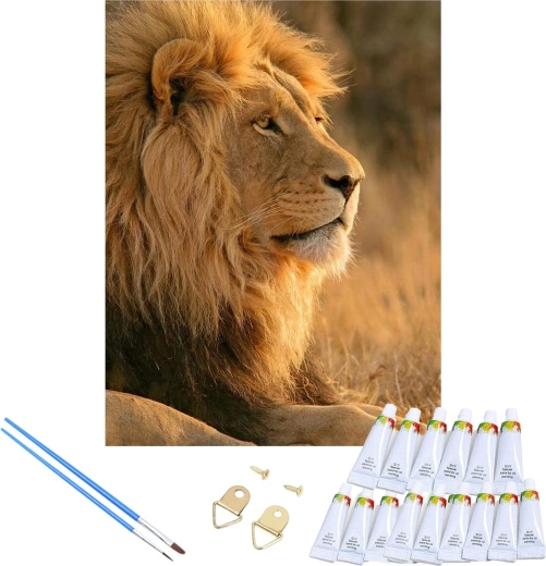 Motiv cu leu și ramă pentru agățare imediată