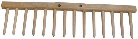 Greblă din lemn fără coadă 48 cm, 14 dinți