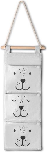 Organizer textil suspendat pentru jucării Nukido, gri