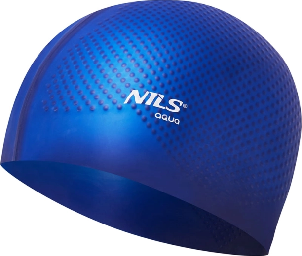 Cască de înot din silicon NILS Aqua NQC Dots albastru închis
