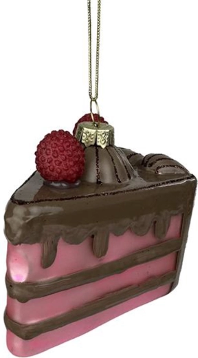 Ornament de Crăciun – tort din sticlă 8,8 × 6,7 × 8,3 cm