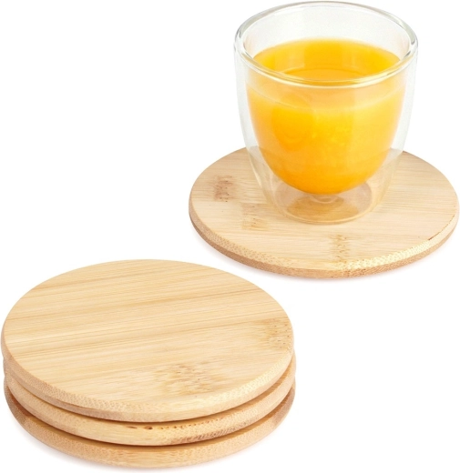 Suporturi din bambus 9,5 cm, set 4 buc.