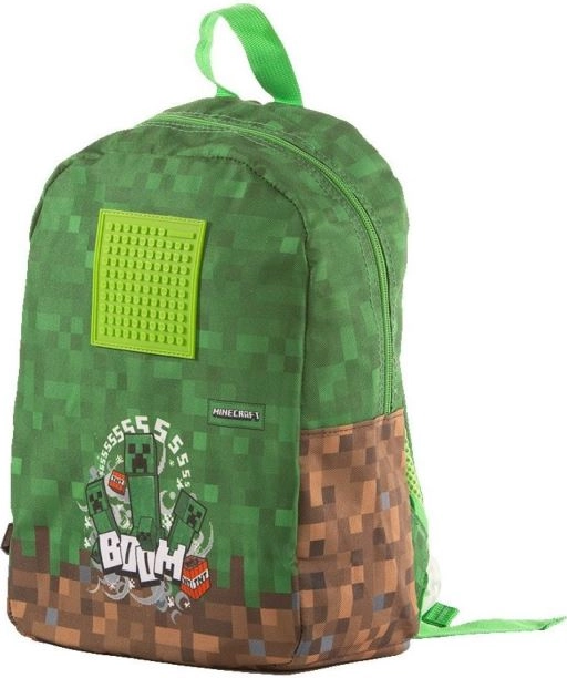 Rucsac Pixie Crew Minecraft din silicon 30x35 cm cu piese pixelate verzi, în săculeț