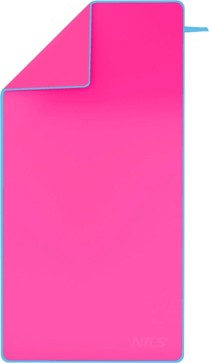 Prosop din microfibră cu uscare rapidă NILS Camp roz‑albastru 140 × 70 cm