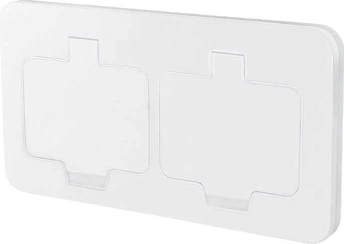 Solight priză dublă încastrată în pardoseală IP55, alb mat, capac dreptunghiular