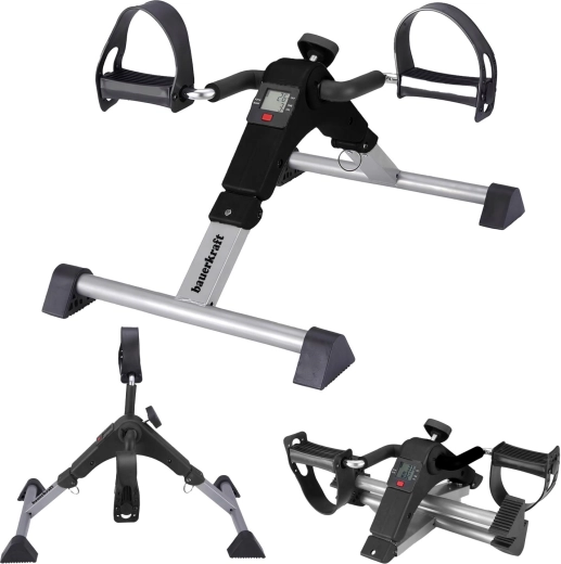 Rotor de pedalare reabilitare pliabil 2-în-1 cu ecran LCD, negru