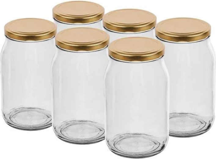 Set de borcane pentru conservare Twist 900 ml cu capac de 82 mm, 6 buc