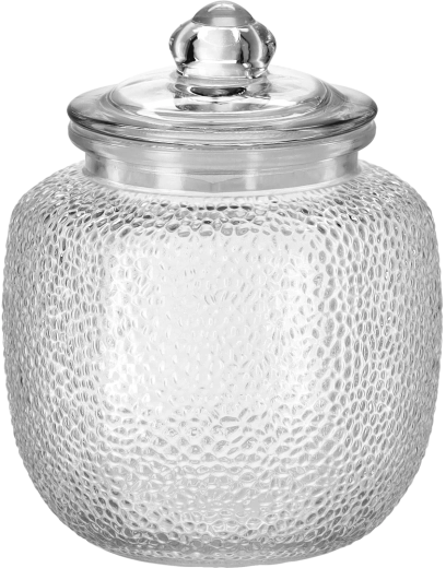 Borcan din sticlă 1,9 l rotund cu capac din sticlă