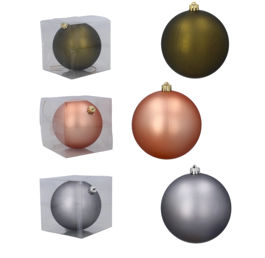 Glob de Crăciun mat 12 cm – măsliniu, cupru sau grafit