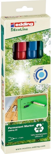 Marker permanent Edding 25 EcoLine, set 4 bucăți
