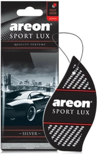 Odorizant de aer din hârtie suspendat Areon SportLux Silver, negru
