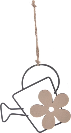 Decorațiune suspendată tip stropitoare din lemn și metal negru 10 × 10 cm