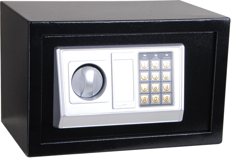 Seif digital 31 × 20 × 20 cm cu cod PIN și cheie de urgență