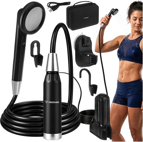 Duș portabil de camping TRIZAND cu pompă și încărcare USB