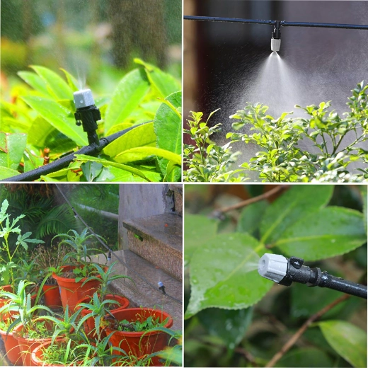 Sistem de ceață și irigare prin picurare pentru grădină, 10 m, set cu 10 pulverizatoare