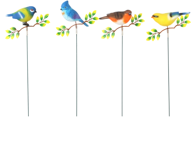 Decorațiune de grădină pe țăruș – pasăre pe ramură, 69 cm