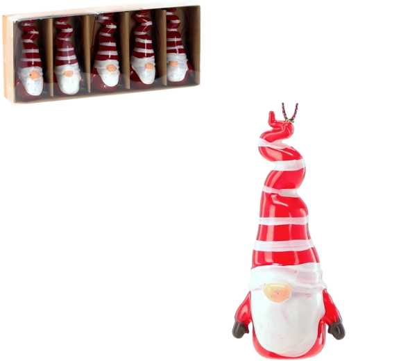 Set de ornamente de Crăciun spiriduși 10 cm, 5 buc.