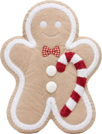 Pernă decorativă de Crăciun în formă de turtă dulce, 40 cm