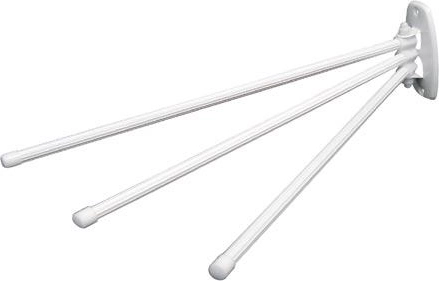 Uscător metalic pentru prosoape cu trei brațe, alb