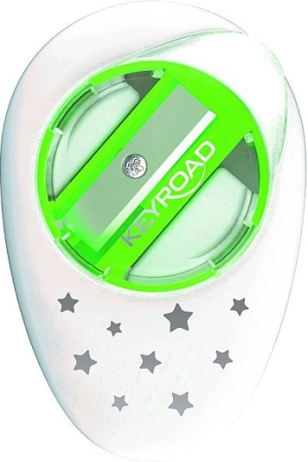 Ascuțitoare și gumă KEYROAD Cappy 2‑în‑1, verde