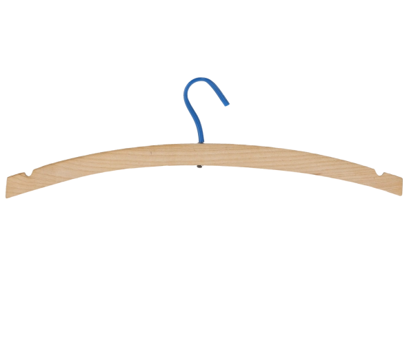 Umeraș din lemn alb fără bară, cu cârlig pivotant