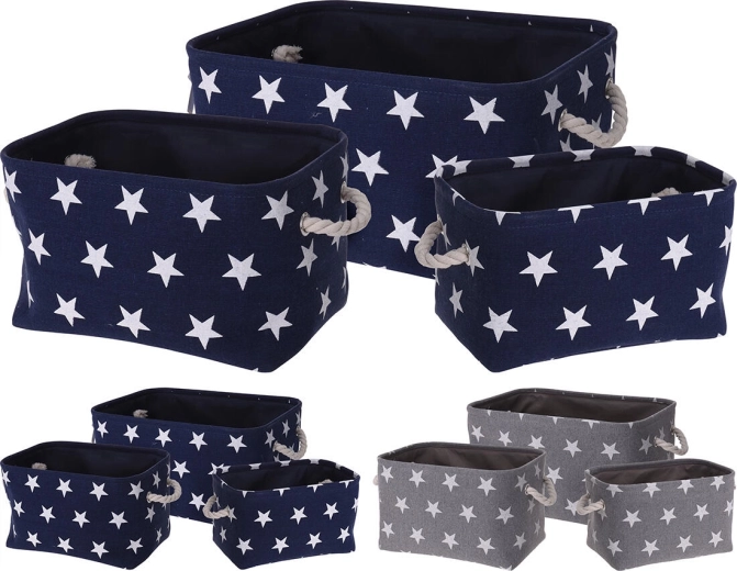 Coș textil de depozitare S 30 × 19 × 17 cm – mix de culori