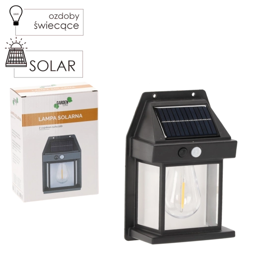 Aplica LED solară de perete cu senzor de mișcare și amurg