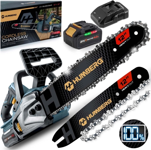 Fierăstrău cu lanț pe acumulator Humberg HM-436 12" fără perii 4 Ah