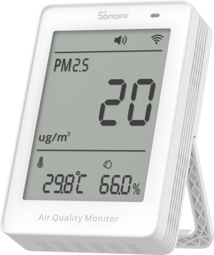 Sonoff AirGuard monitor LCD Wi‑Fi pentru calitatea aerului PM2.5/PM10