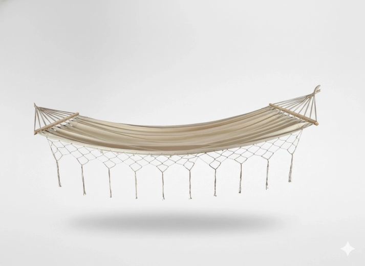 Hamac boho cu franjuri 200 × 100 cm bej