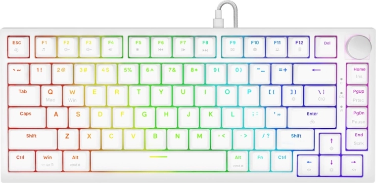 Tastatură de gaming magnetică Astral White cu switchuri Outemu White Jade și RGB