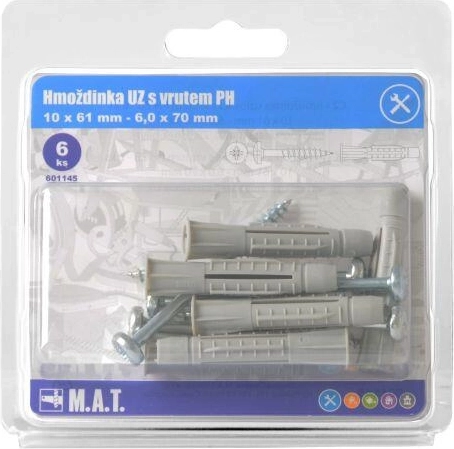 Diblă nodantă cu șurub 10 mm, set 6 buc