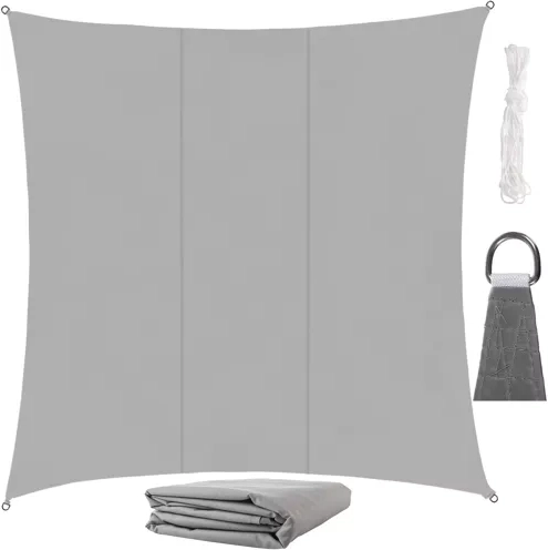 Prelată de umbrire solară Gardlov pătrată 3,6 × 3,6 m, gri