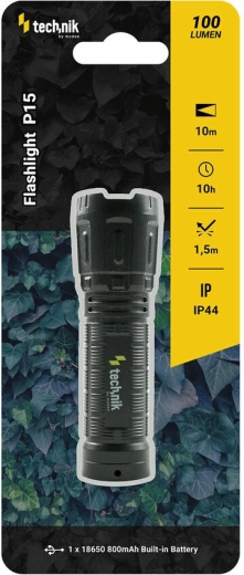 Lanternă de buzunar Technik MT-P15 cu LED XPE, micro‑USB și stroboscop