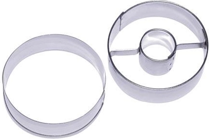 Set de decupatoare din inox pentru prăjituri, cerc cu orificiu central 5 cm, 2 piese