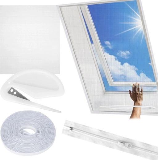 Plasă albă pentru ferestre de mansardă împotriva insectelor 140 × 120 cm Vilde