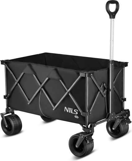 Cărucior de camping pliabil XXL NILS Camp, negru