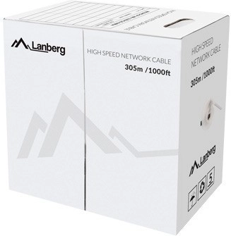 Cablu de rețea Lanberg UTP Cat 5e, 100% cupru, 305 m, galben