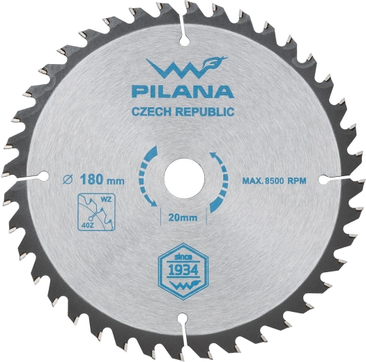 Disc de ferăstrău PILANA 180 mm, 40 dinți, WZ, SK