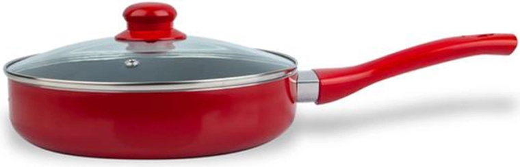 Tigaie adâncă cu capac KITCHISIMO Rosso 24 cm cu suprafață antiaderentă
