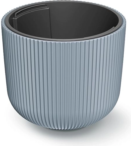 Ghiveci cu inserție Milly 29,8 cm – înveliș pentru flori, gri deschis, striat