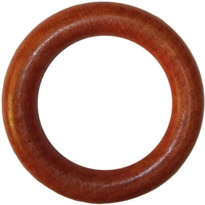 Inele suspendate din lemn cu cârlig, culoare cireș (10 buc.)