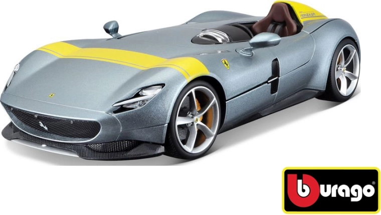 Bburago Ferrari Monza SP1 RACE+PLAY model de mașină argintiu la scara 1:18