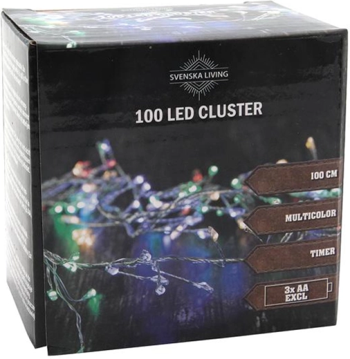 Ghirlandă luminoasă cu temporizator, 100 LED, ciorchine 100 cm